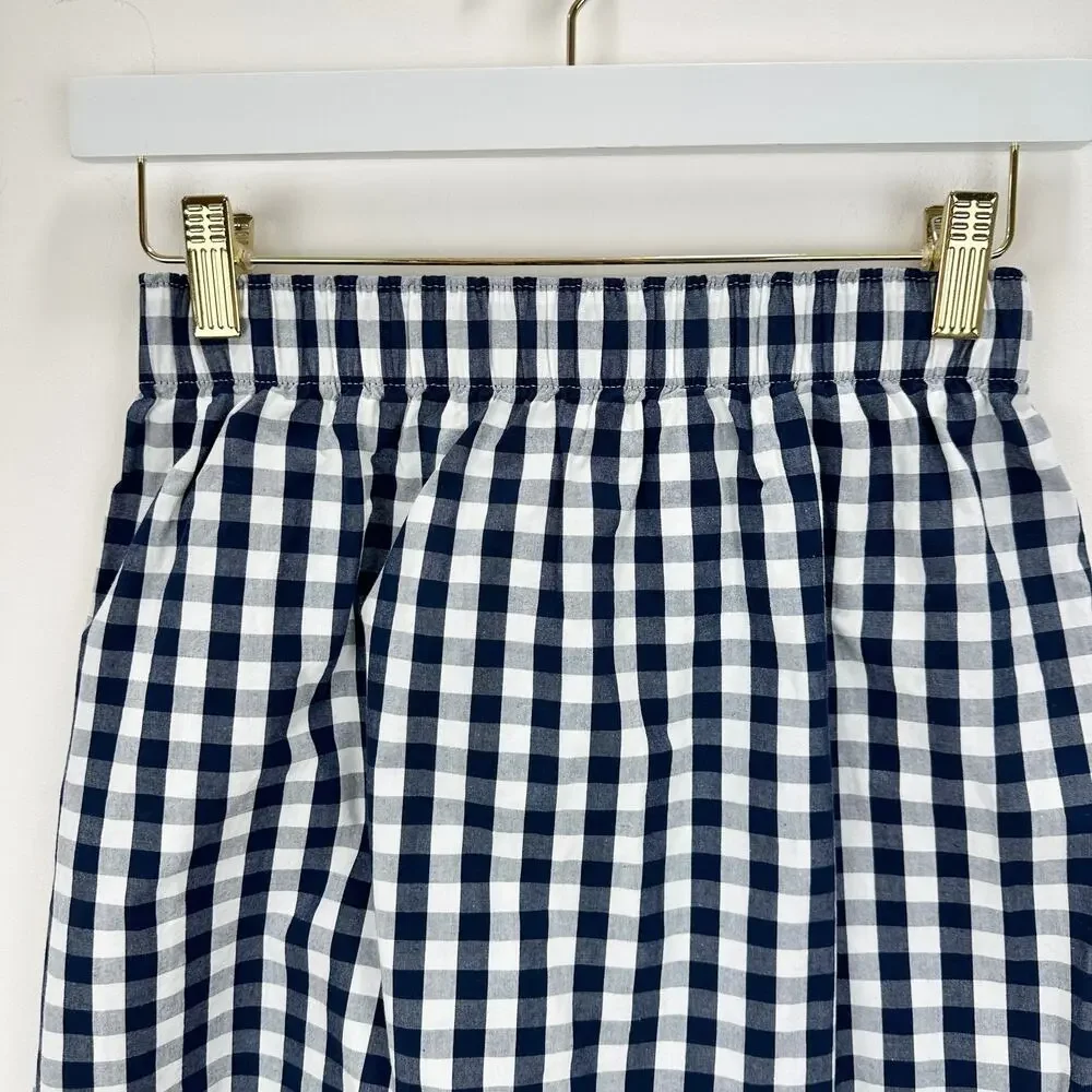 J.Crew Patterned Boxers Mens Gingham Navy Cotton Lounge Beach Sleep XS NWT